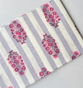 Floral <b>Print</b> <b>Block</b> Printed Cotton Fabric Eco Friendly Reusable Floral Custom <b>Print</b> Hand <b>Block</b> <b>print</b> Fabric Bulk Order Supplier - Product Image 2