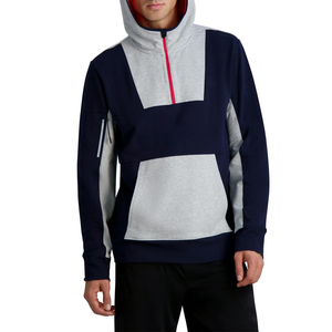 Men Hoodies Oversized Men's Half-<b>Zip</b> <b>Hooded</b> Pullover Sweatshirt Winter Clothing Made of Polyester/Cotton with Multiple Pockets - Product Image 3