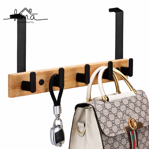 Meilleure Vente : Porte-Manteau Mural Écologique en Bambou avec 5 Crochets Métalliques Détachables pour Suspendre Clés et Serviettes - Product Image 1