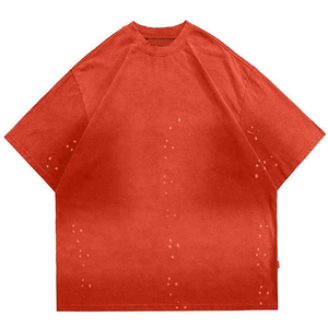 Unisex Brown Short Sleeve Crew Neck Regular Fit Casual Washed Look 100% Cotton Fleece Breathable Lightweight Comfortable Summer - Product Image 4