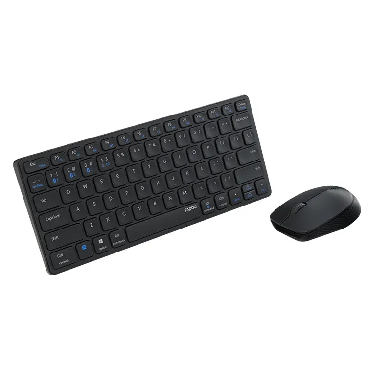 Rapoo 9050G Oem Silent Slim Qwerty 78Key Multimedia Inalámbrico Oficina Teclado Y Ratón Combos