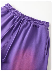 Pantalones Cortos de Hombre con Efecto Degradado y Lavado Ácido, Estilo Vintage, con Cordón y Bolsillos, de Felpa Francesa, para Verano 2026 - ¡Gran Venta! - Product Image 4