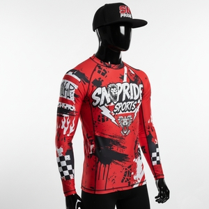 Chemises de compression à séchage rapide en tissu extensible 4 directions de haute qualité, col rond, sublimation, rashguard MMA BJJ - Product Image 5