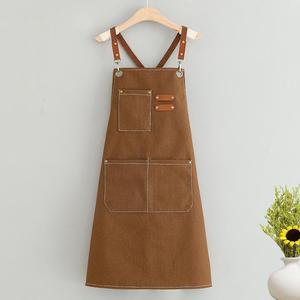 Tablier personnalisé avec logo pour adultes, unisexe, noir, blanc, marron, imperméable, pour cuisine, chef, vêtements de travail, imprimé, brodé, 30x20cm, en stock - Product Image 3