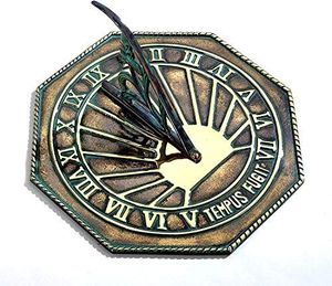 Vintage Metal Claddagh Sundial Ornament With Decorative Celtic Artwork For Traditional Patio <b>Garden</b> Decoration - Product Image 1