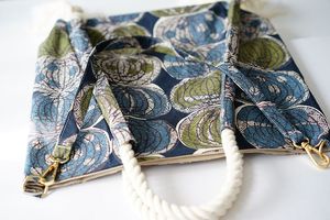 Bohemian Tassel Bag With Rope Handles And Patterned Fabric Medium Capacity Soft Handle Multi Purpose Bag Cosmetic Bag Portable - Product Image 2