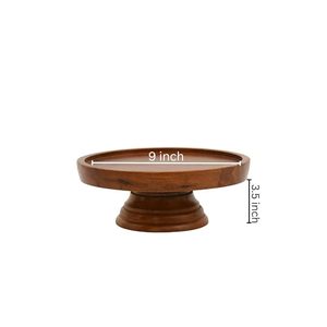 Support à gâteau en bois écologique, socle rond pour gâteau, 9 pouces, présentoir alimentaire, outils de pâtisserie pour fête, mariage, restaurant - Product Image 1