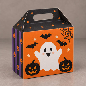 Halloween Paper Gift <b>Box</b> Corrugated Candy Packaging <b>Box</b> With Handle Window <b>Party</b> Favor <b>Box</b> - Product Image 5