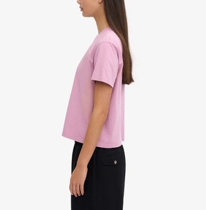 Camiseta Corta de Cuello Redondo para Mujer, Color Cerezo, Casual, Suave, 100% Algodón, Corte Cuadrado, para Todas las Temporadas - Product Image 3