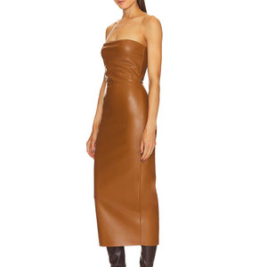 Elegant Style Sexy Leather Dress For Women Wear Glamour Nights And Romantic Passion High Quality Women Dress - Product Image 4