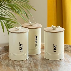 Decorative Printed <b>Storage</b> Canister Set Airtight <b>Kitchen</b> Organizer Elegant Countertop Design - Product Image 6