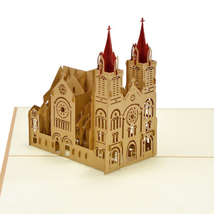 Modèle de papier 3D personnalisé pour l'église, pour carte pop-up de vœux et décorations - Product Image 5