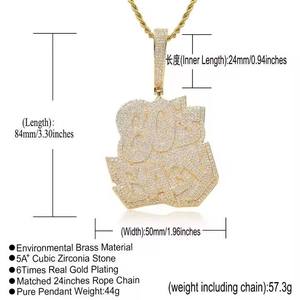 Hip Hop Moissanite Diamond Pendant for Men and Women Luxury <b>Iced</b> <b>Out</b> Jewelry for Daily Wear Party Fashion Gift Available at Sale - Product Image 5