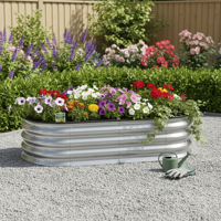 Bac à jardin surélevé ovale en acier galvanisé pour l'extérieur, bacs à jardin pour légumes, jardinière en métal, fournitures de jardin minimalistes GBB026