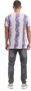 T-shirt à manches courtes pour homme, col rond, tie-dye, motif rayé, décontracté, tricoté, coupe classique, 100% coton, design respirant - Product Image 5