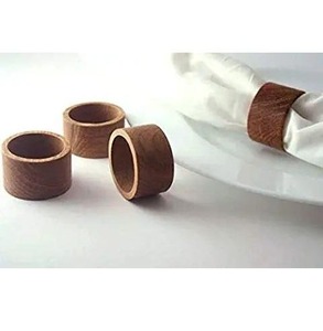 Anneaux de serviette classiques en bois naturel pour la décoration de table, décoration rustique pour la maison et présentations de table élégantes - Product Image 2