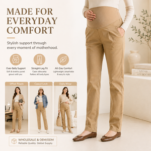 <span class=keywords><strong>Pantalon</strong></span> de <span class=keywords><strong>grossesse</strong></span> décontracté en coton à jambe droite, coupe <span class=keywords><strong>ample</strong></span>, pour la maternité (ventre en haut) - Vente en gros - Product Image 6