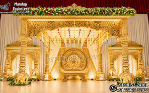 Mandap estilo Haveli para bodas indias de maharajás, Mandap Shravani para bodas gujaratis, diseño elegante, Mandapam para bodas indias - Product Image 3