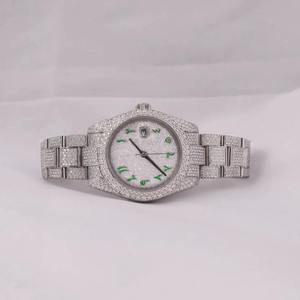Fully Flooded Moissanite Watch Hip Hop Diamond Style Luxury Iced Out Wrist Watch - Product Image 1