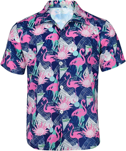 Men's Hawaiian Style Short Sleeve Solid Casual <b>Shirt</b> Turn-down Collar Summer Breathable Cotton Knitted Fabric 320g Covered - Product Image 6