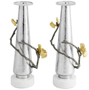 ตกแต่งสไตล์ใบไม้เชิงเทียนอลูมิเนียมสําหรับตกแต่งบ้านโรงแรมงานแต่งงานตกแต่งคุณภาพระดับพรีเมียมเชิงเทียน - Product Image 1