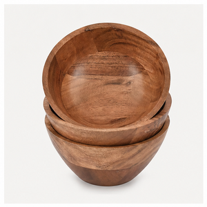 Juego de Tazones de Madera de Acacia Hechos a Mano, Tazones Redondos de Madera Premium para Ensaladas y Servir, Decoración de Cocina, Frutas y Bocadillos, en Oferta - Product Image 6