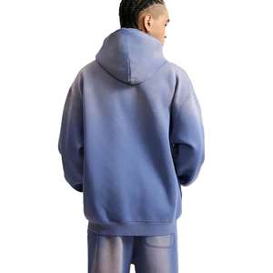 Ensembles de sweats à capuche pour hommes, coupe oversize, pull uni 100% coton molletonné, délavé à l'acide, épaules tombantes, vêtements de survêtement, fabrication - Product Image 6