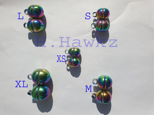 กระดิ่งคู่สีรุ้งไทเทเนียมสำหรับฝึกเหยี่ยว ยี่ห้อ Falconry Dual Tone Lahori Bells คู่เสียงสูง เหมาะสำหรับปลอกคอแมวและสุนัข มีให้เลือก 5 ขนาด - Product Image 2