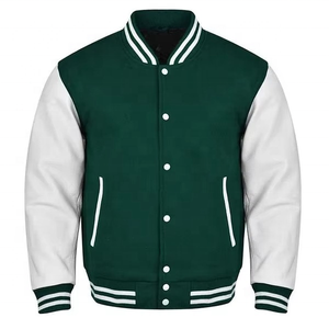 Veste de baseball en cuir unisexe personnalisée de haute qualité Bomber universitaire pour hommes avec poches brodées grande taille pour l'hiver - Product Image 2