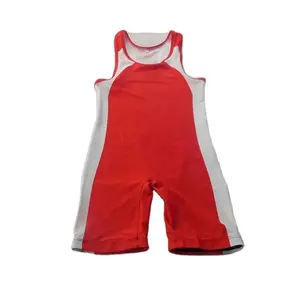 Aangepaste Gesublimeerde Plus Size Heren Worstelen Singlets Jeugd Rood En Wit Worstelen Singlet Hoge Kwaliteit Worstelen Singlets