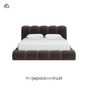 Base de Cama de Madera Maciza de Alta Calidad con Terciopelo, Cabeceros Modernos de Estilo Mid-Century para Camas Queen y King Size, para Casas y Villas Modernas - Product Image 1