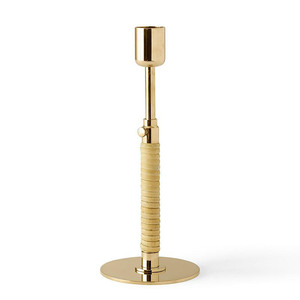 Juego de Portavelas de Metal con Acabado Bronce Antiguo, con Tallos de Ratán Enrollados y Forma Redonda para Iluminación de Mesa en el Hogar - Product Image 4