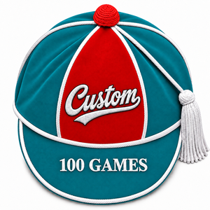 Casquette de présentation en velours en gros, casquette d'honneur sportive personnalisée, avec pompon doré et logo brodé, pour matchs de football et de rugby, cérémonies de remise des prix - Product Image 1