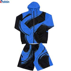 Top Trendy Custom Mens 2 Piece Tracksuit Set Jacket <b>Shorts</b> Sportswear Custom Logo Casual Athletic Outfit Windbreaker Suit - Product Image 5