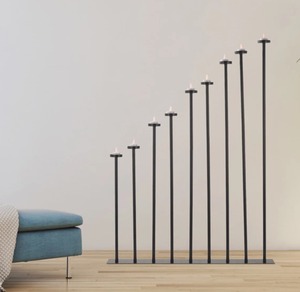 Elegant Modern Black Steel <b>Candle</b> Stand Set of 7 Tiered Height Home Decoration At <b>Cheap</b> Price - Product Image 1