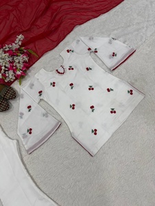 Elegant Embroidered <b>Kurta</b> Set With Red Dupatta <b>Women</b> Traditional Casual Wear India Pakistan Style Loose Fit - Product Image 6