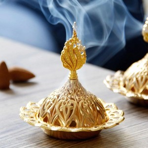 Quemador de incienso árabe de latón macizo de primera calidad, quemador de Oud, decoración para el hogar y hoteles, logotipo personalizado, suministro al por mayor - Product Image 2