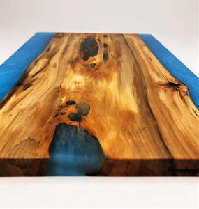 Planche à découper rectangulaire en bois d'acacia et résine, fabriquée à la main, de luxe, épaisseur 1,5 cm, compatible lave-vaisselle, durable, pour servir et couper - Product Image 5