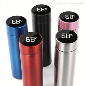 Customized 500ml BPA-Free Travel Vacuum Flask 304 Stainless Steel LED Temperature Display <b>Smart</b> Water Bottle Tea Infuse Feature - Product Image 1