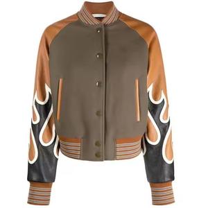 Chaqueta Varsity de Invierno para Hombre, a la Moda, con Logotipo Personalizado Bordado, Cuerpo de Lana, Mangas de Cuero, Chaqueta de Béisbol Letterman - Product Image 1