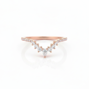 DEF Color VS VVS Clarity Teardrop Lab Diamond <b>Ring</b> 10K 14K Solid Gold Minimalist Chevron Moissanite Diamond <b>Ring</b> <b>Stacking</b> <b>Ring</b> - Product Image 4