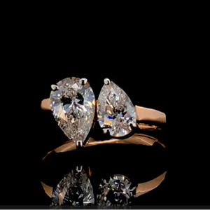 แหวนหมั้นเพชรทรงลูกแพร์เพาะเลี้ยงในห้องปฏิบัติการ 1.5 กะรัต รับรองโดย IGI - Product Image 2