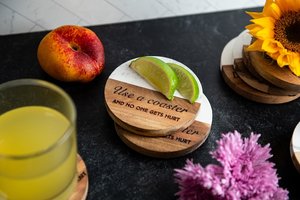 Handmade Wood And <b>Marble</b> Coaster <b>Set</b> NEHA ENTERPRISES Luxury <b>Coffee</b> Tea Cup Coasters for Dining <b>Table</b> - Product Image 4