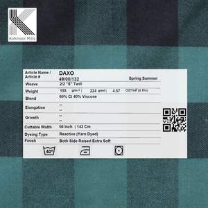 Tissu en flanelle tissée/brossée écologique et respirant, teint uni, pour chemises – Tendance 2026 - Product Image 4