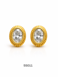 อัญมณีแฟชั่นสีทองต่างหูเม็ดเดี่ยวแบบดั้งเดิมสำหรับผู้หญิงและผู้หญิงได้รับการรับรองจากบุคคลที่สาม - Product Image 2