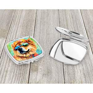 Compact Folding Handheld Makeup <b>Mirror</b> for Women and Girls Chow Chow Hippie Dawg Decorative Travel <b>Mirror</b> <b>Pocket</b> Gift Idea - Product Image 3