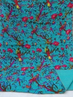 Couette Kantha en coton réversible fait main, patchwork ethnique, literie bohème toutes saisons, couvre-lit, couverture jetable