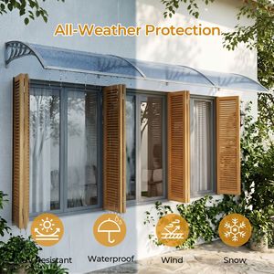 Tenda da Sole Grigia 38x120 Pollici per Finestra, Protezione Esterna Anti-UV, Antipioggia, Antivento per Casa, Portico, Patio, Terrazza, Tettoia, Ingresso - Product Image 5