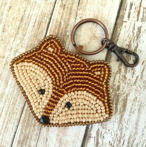 Stylish Glass Seed Beads Embroidery Keyring for <b>Gift</b> Purposes Artisan Handmade Seed Bead Embroidery Keychain with Unique Pattern - Product Image 5