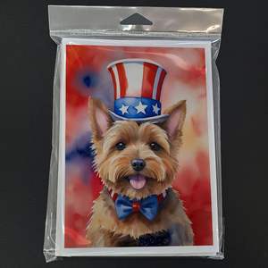 Norwich Terrier patriotique américain fantaisiste A7 cartes vierges Pack 8 avec enveloppes 5x7 cartes de voeux de taille - Product Image 3